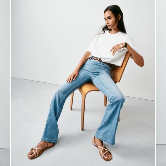 SPANXshape Everywear Stonewashed Blue Flare Jeans - Picture 1 of 5